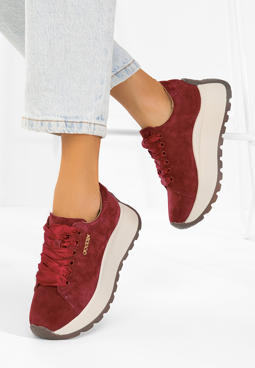 Sneakers dama piele Gonelia grena