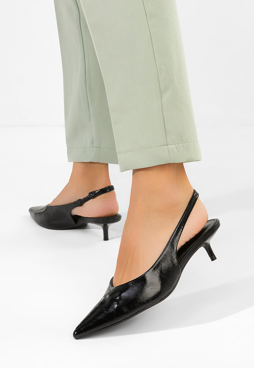 Pantofi slingback Nirvania negri