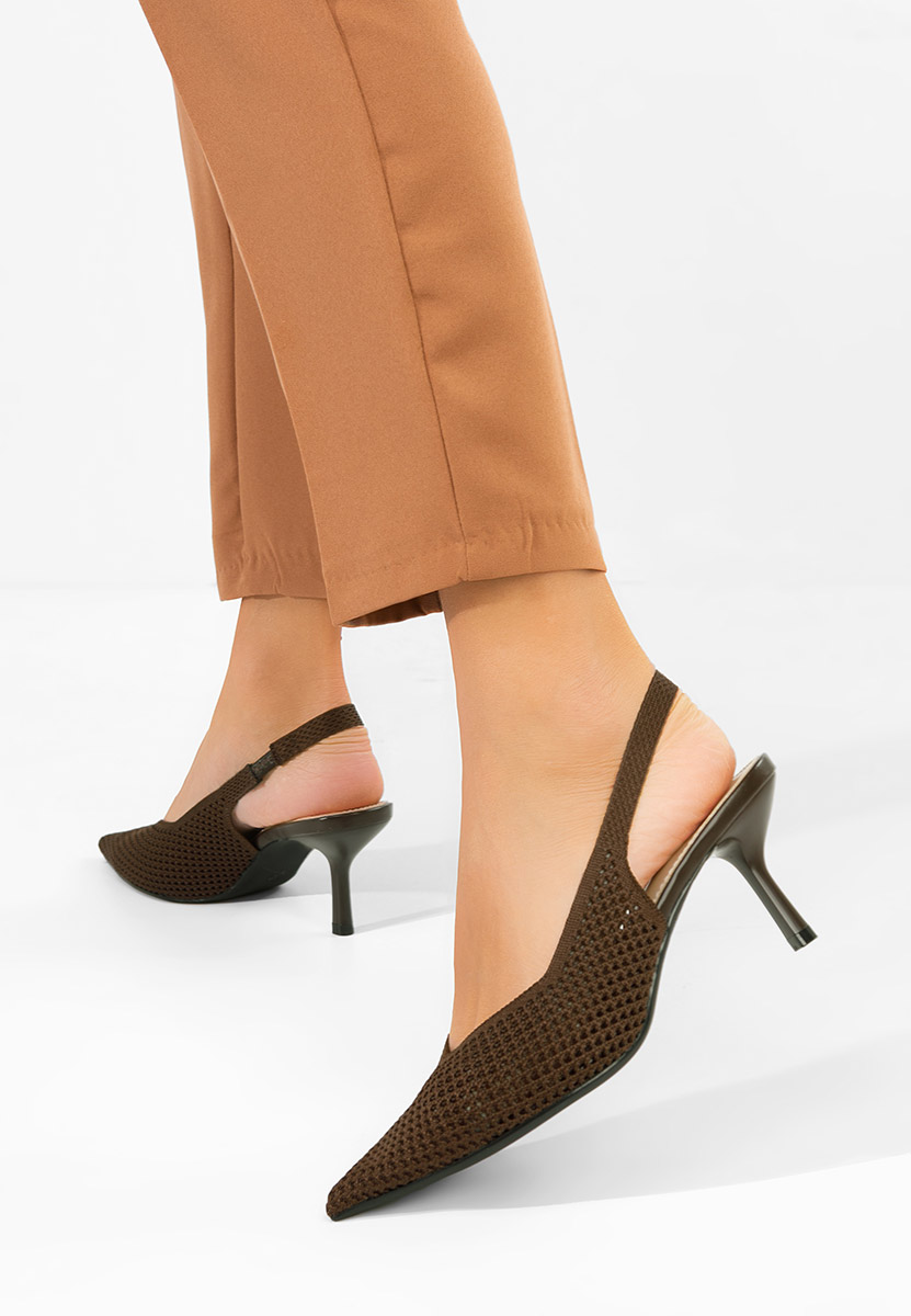 Pantofi slingback Maldivia maro