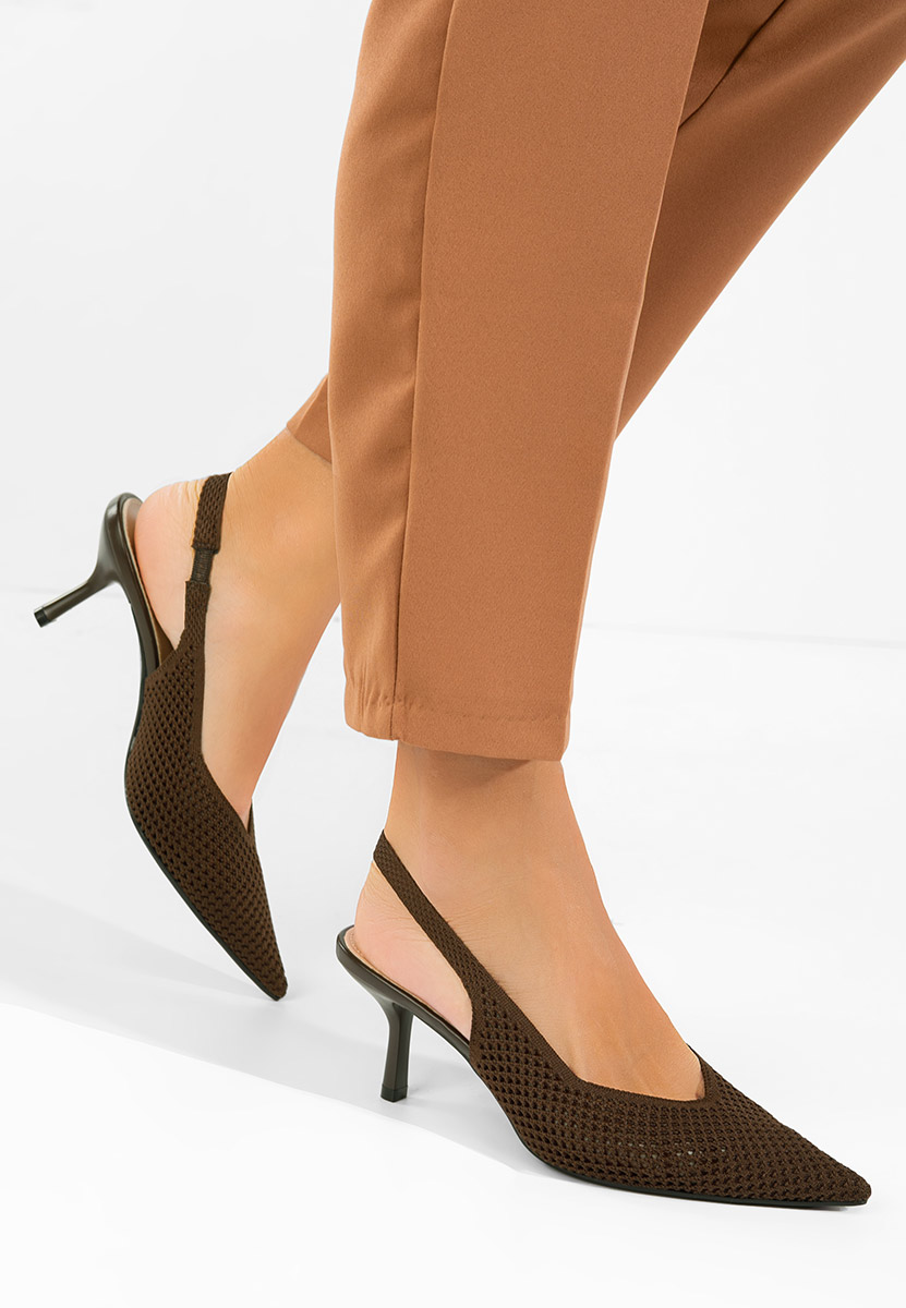 Pantofi slingback Maldivia maro