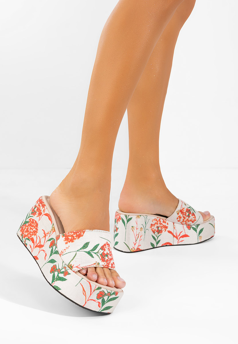 Papuci cu platformă Anhela bej