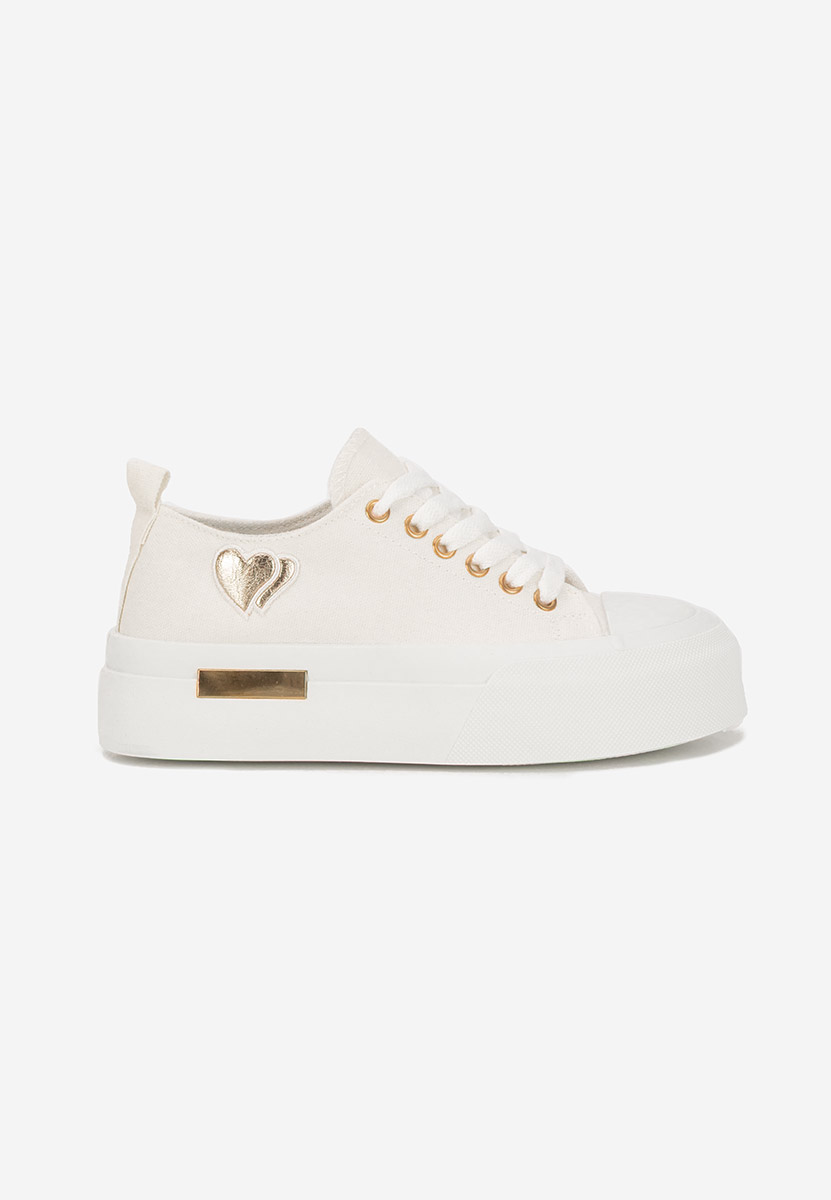 Sneakers cu platformă Inimia albi