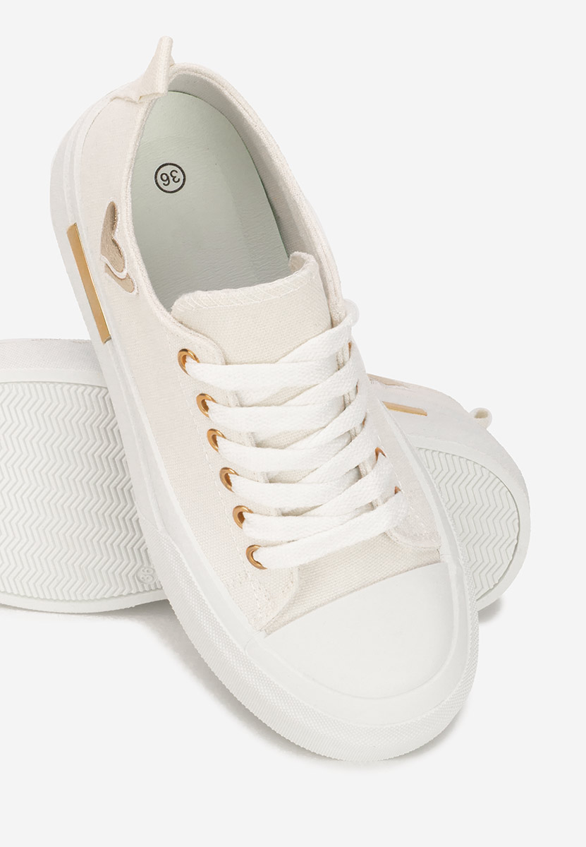 Sneakers cu platformă Inimia albi