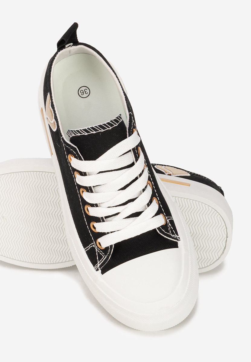 Sneakers cu platformă Inimia negri