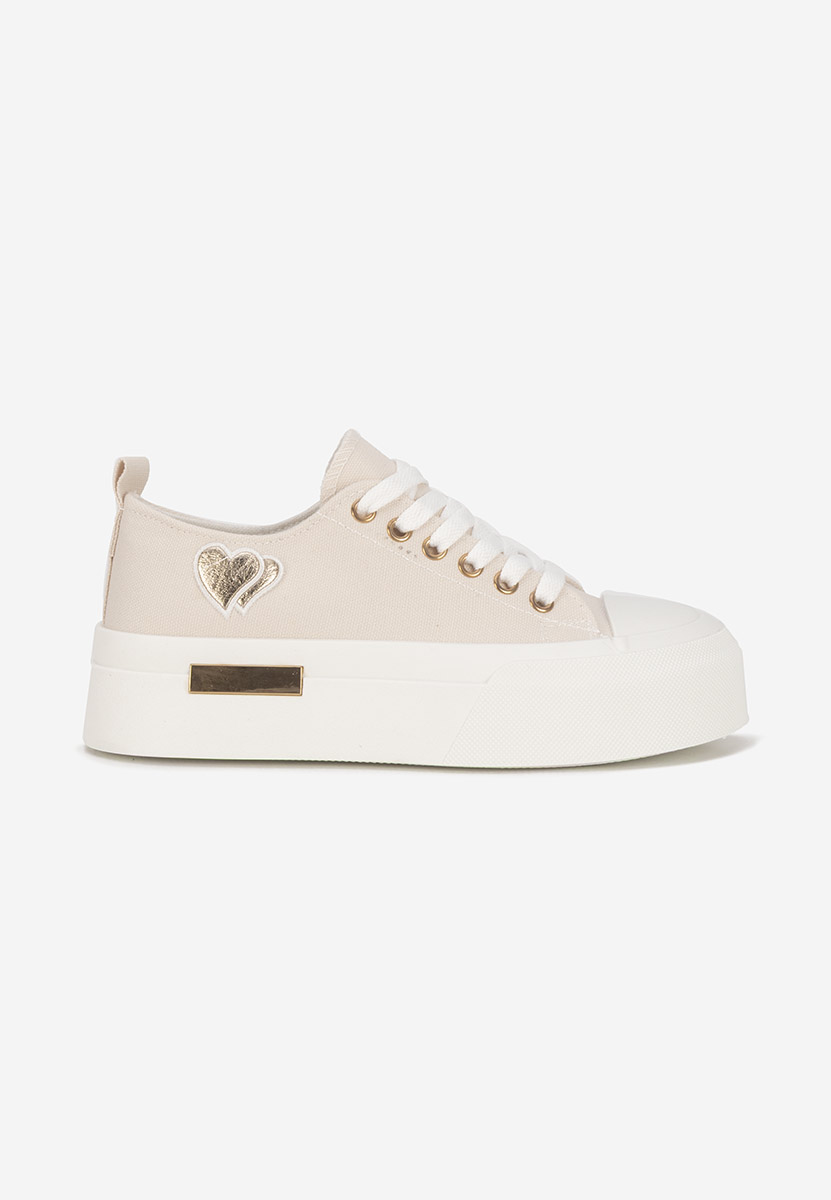 Sneakers cu platformă Inimia bej