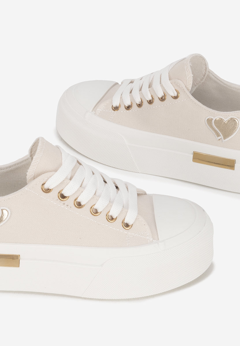 Sneakers cu platformă Inimia bej