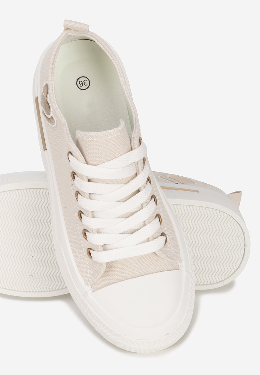 Sneakers cu platformă Inimia bej