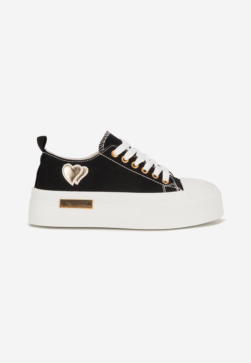 Sneakers cu platformă Inimia negri
