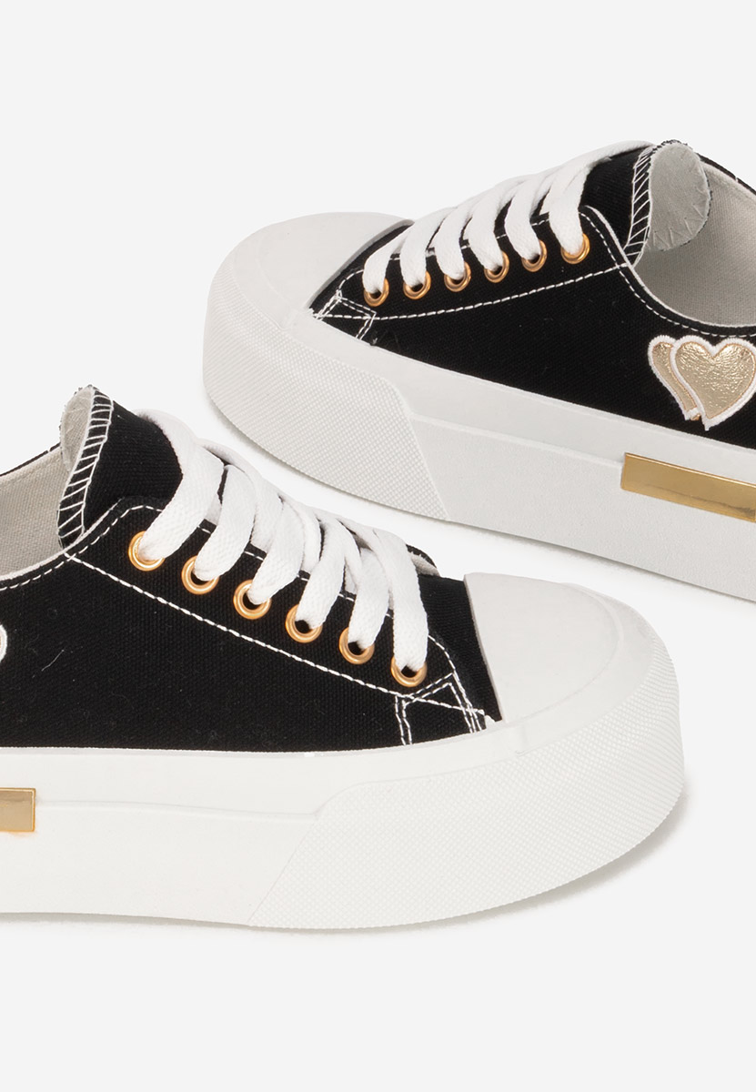 Sneakers cu platformă Inimia negri
