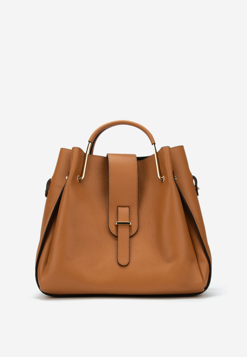 Geanta din piele naturala Acassia camel