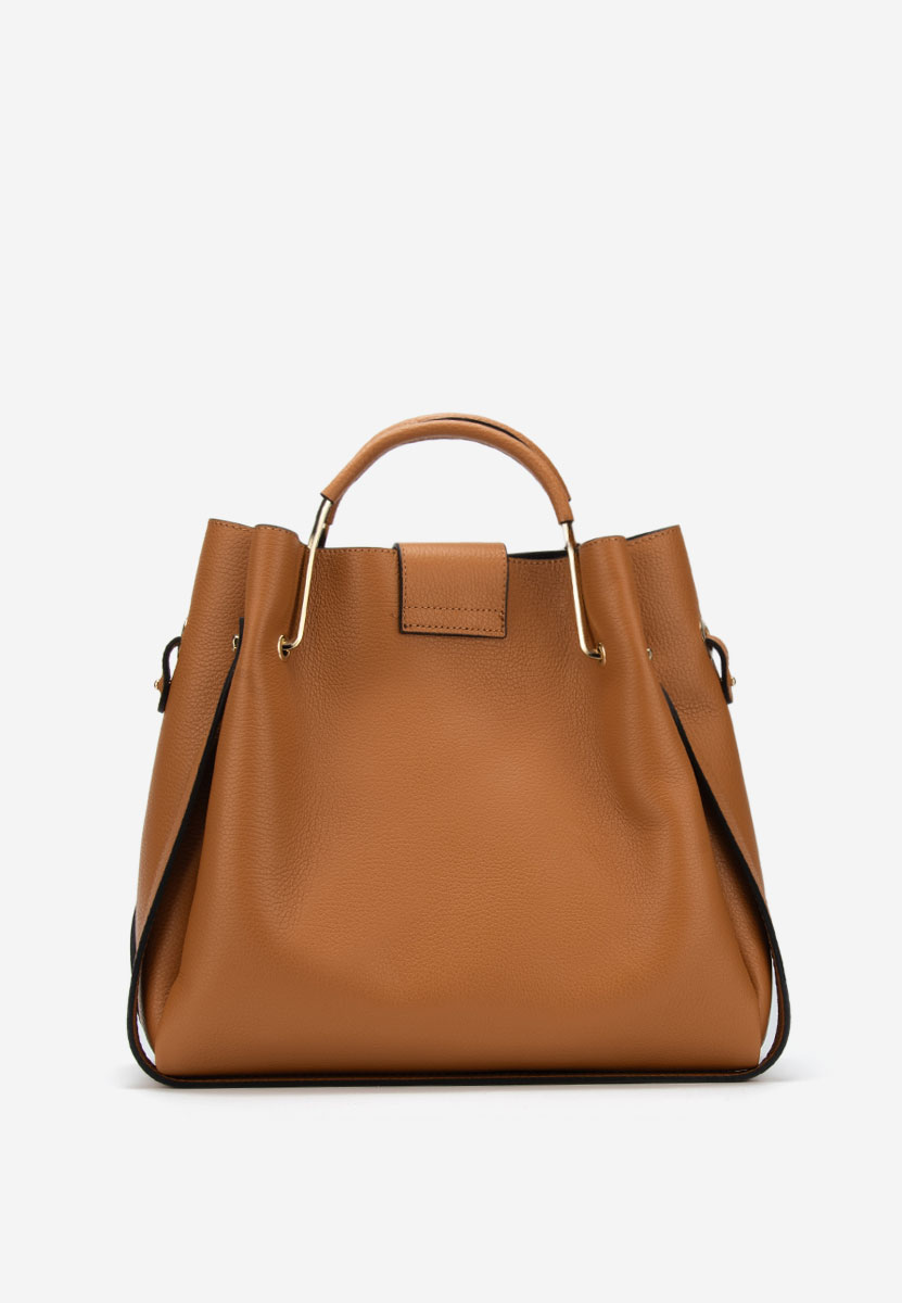 Geanta din piele naturala Acassia camel
