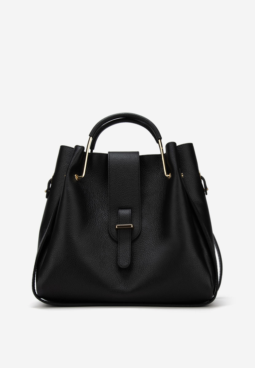Geanta din piele naturala Acassia neagra