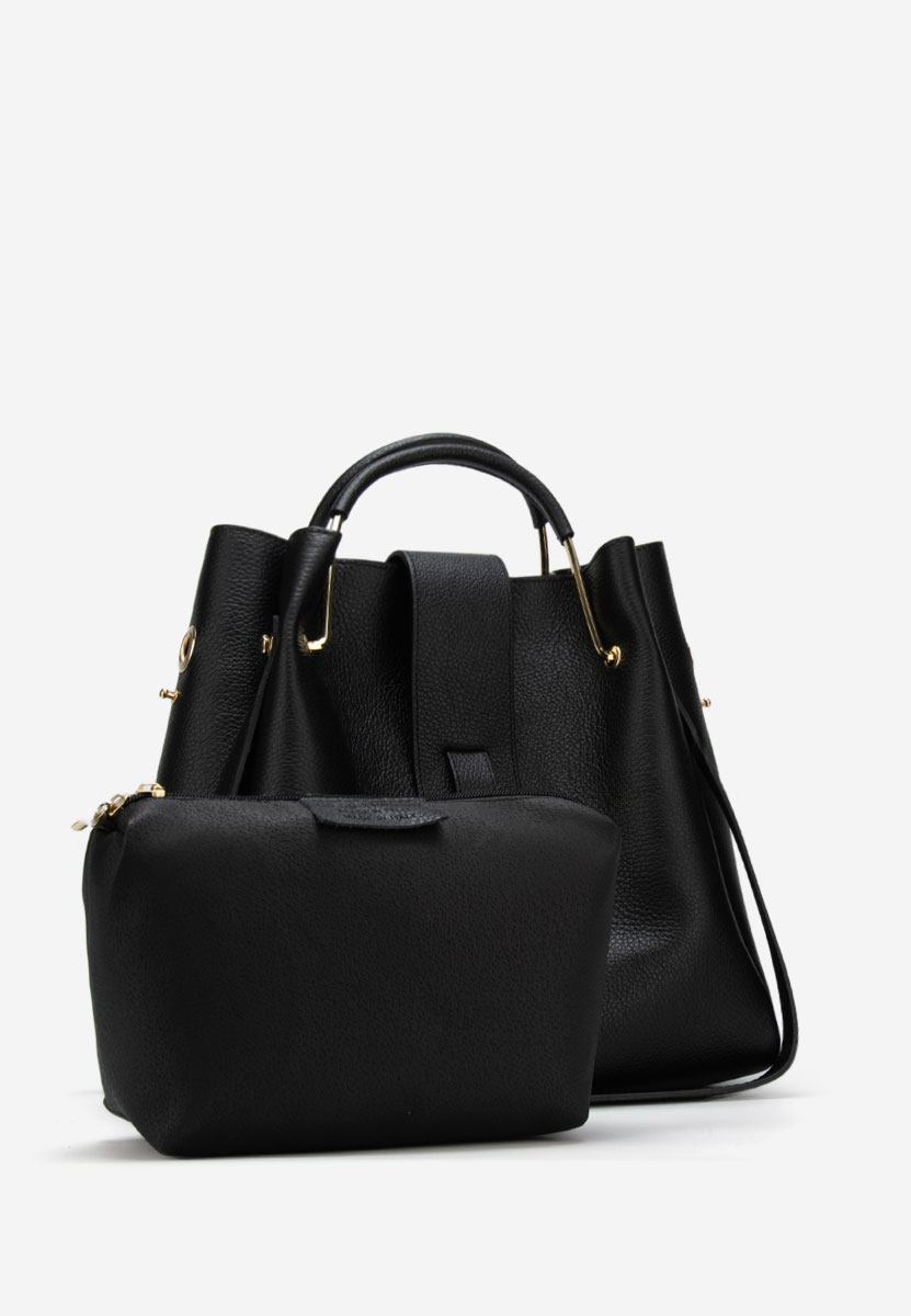 Geanta din piele naturala Acassia neagra