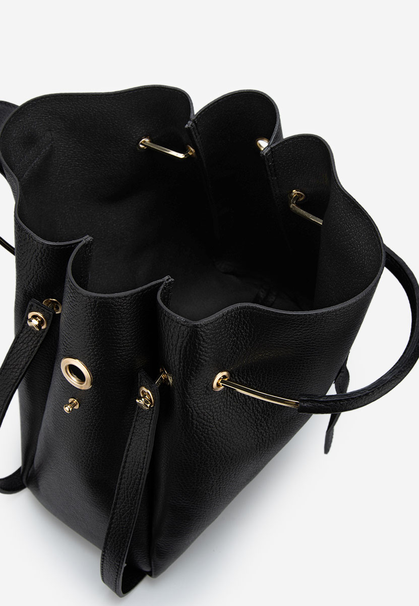 Geanta din piele naturala Acassia neagra