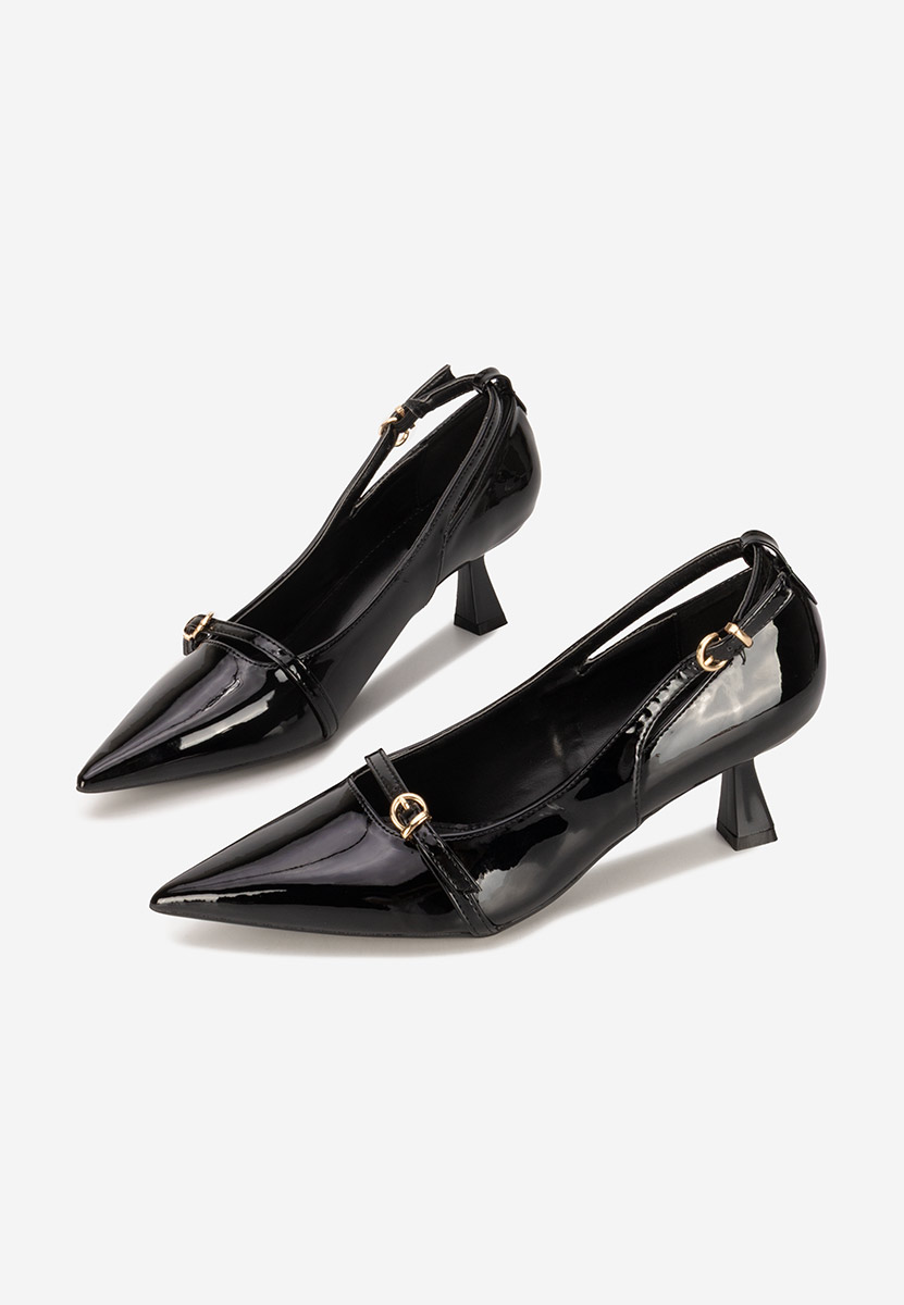 Pantofi stiletto cu toc mic Surie negri