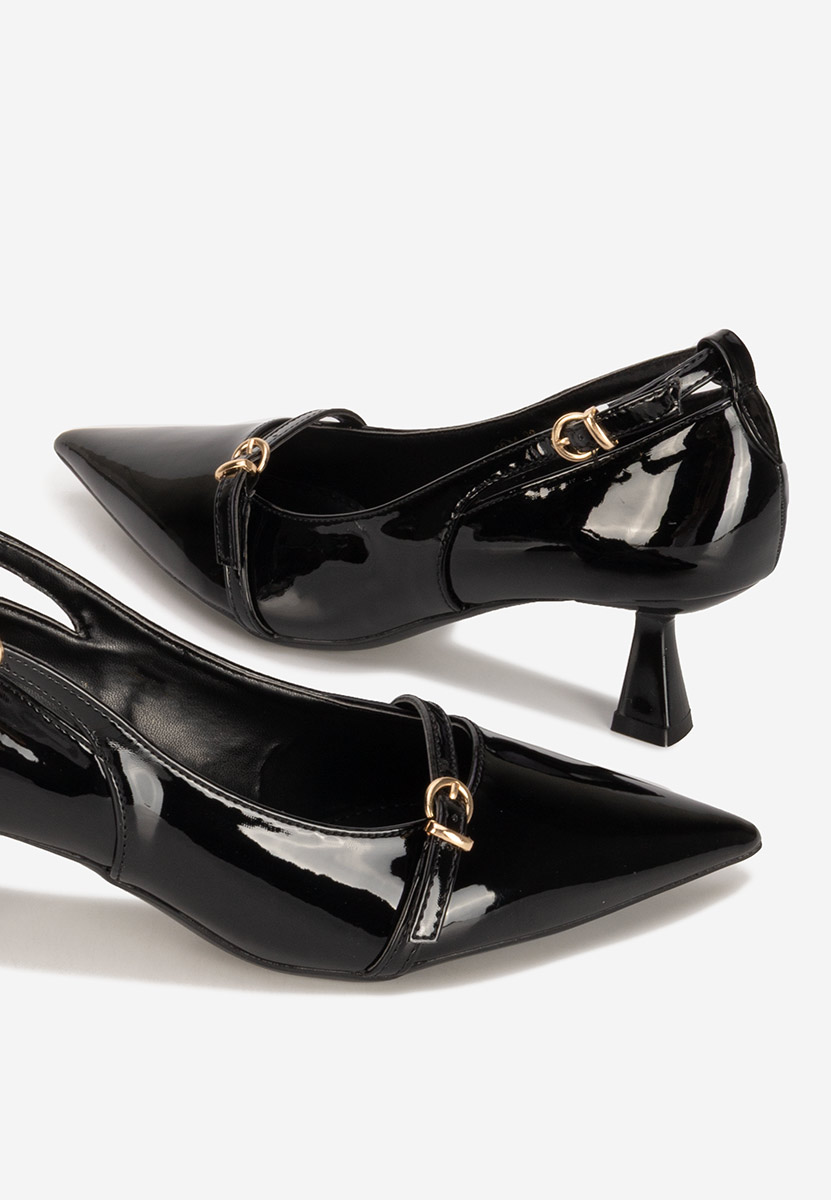 Pantofi stiletto cu toc mic Surie negri