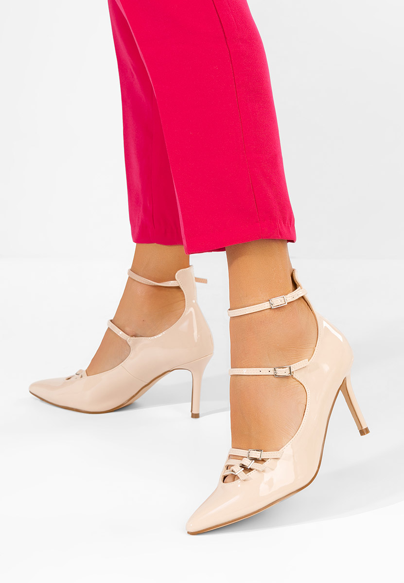 Pantofi cu toc stiletto Monalisa bej