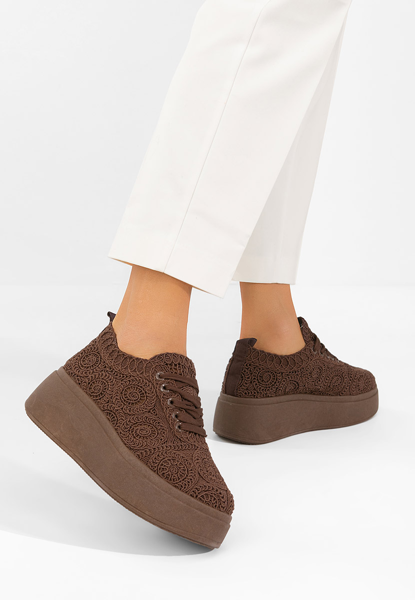 Sneakers cu platformă Anneira maro