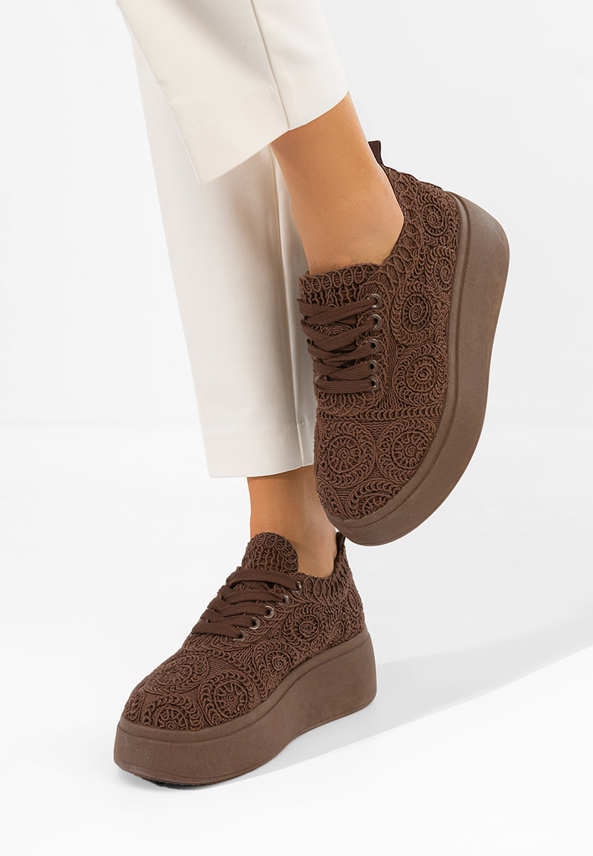 Sneakers cu platformă Anneira maro