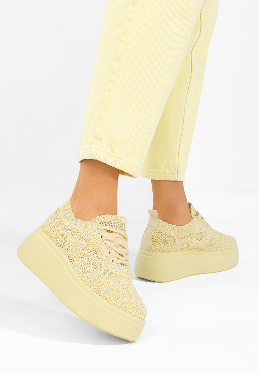 Sneakers cu platformă Anneira galbeni