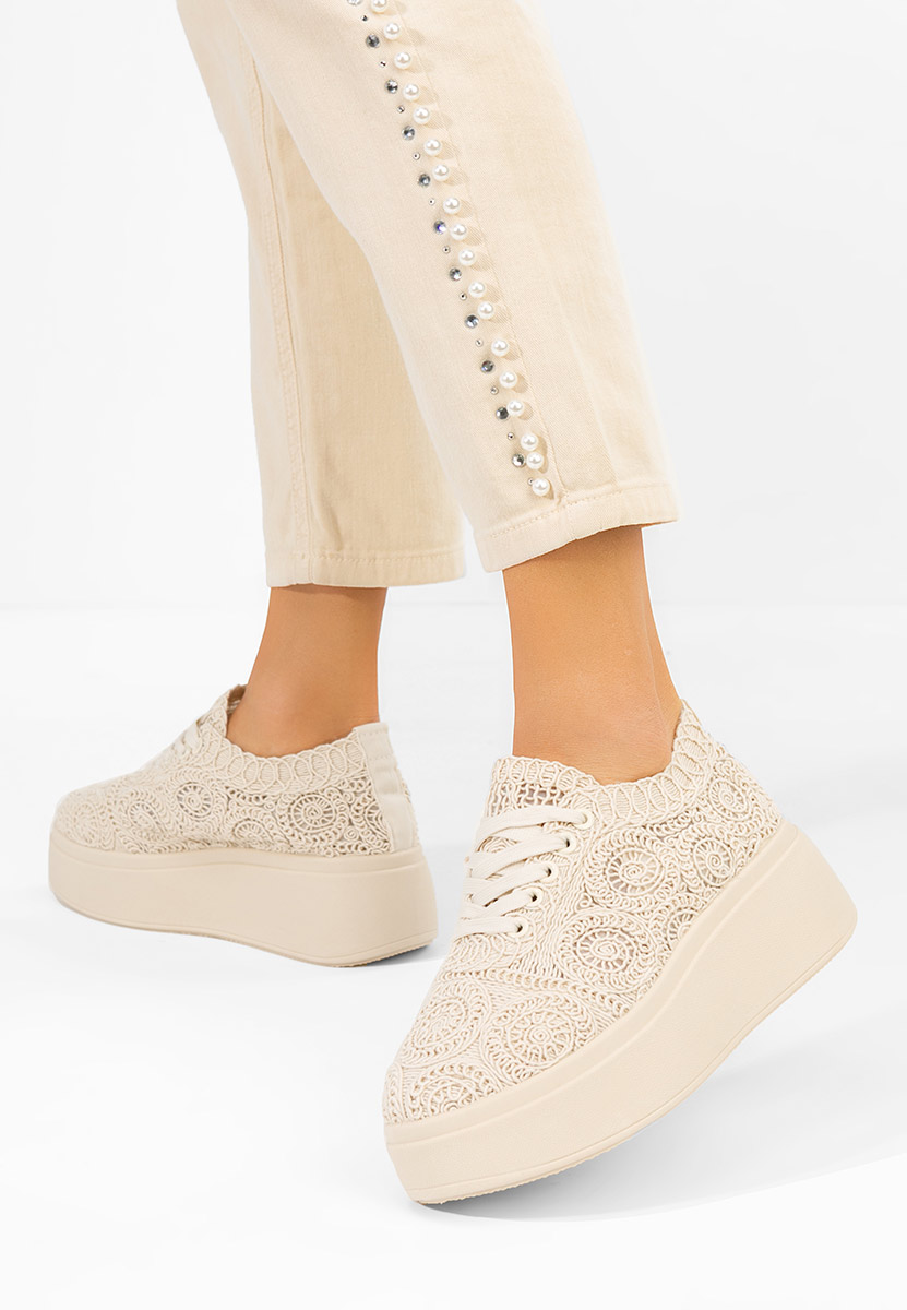 Sneakers cu platformă Anneira bej