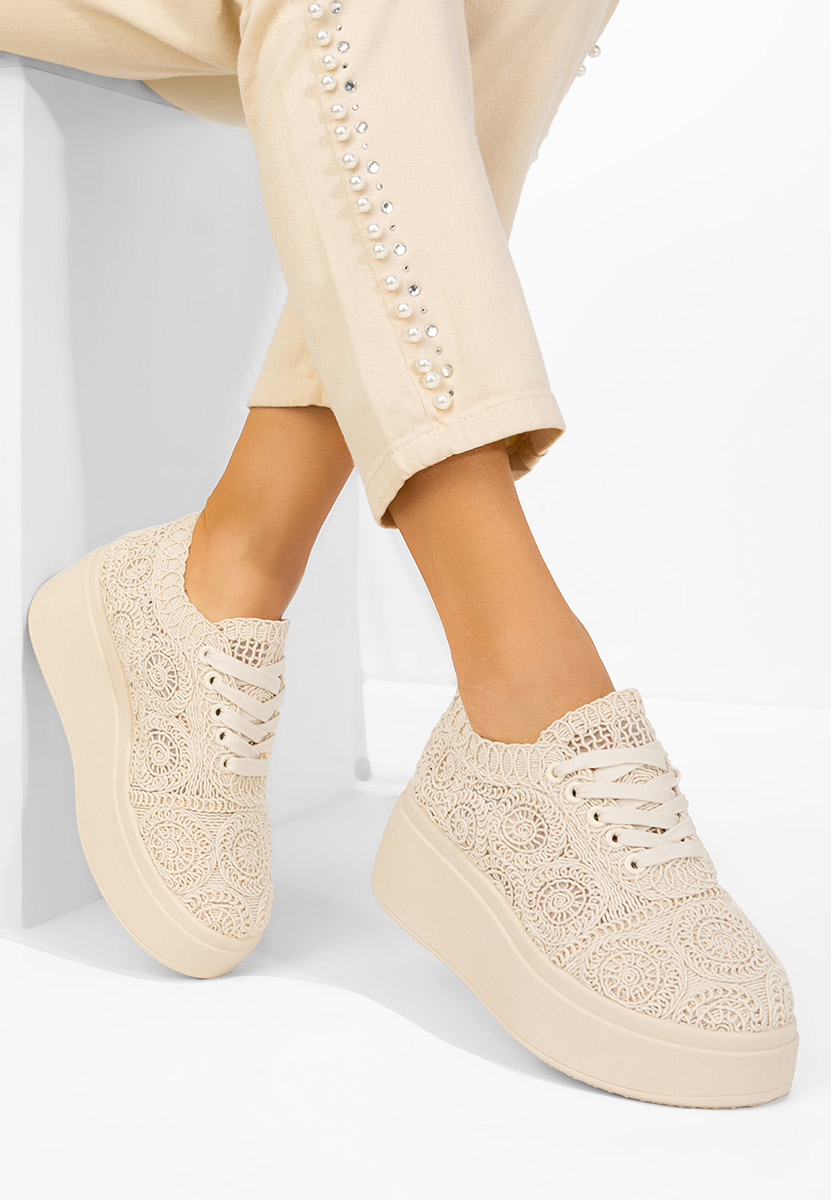 Sneakers cu platformă Anneira bej
