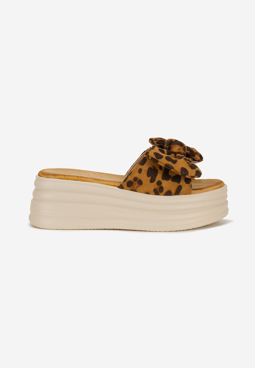 Papuci cu platformă Elarya leopard