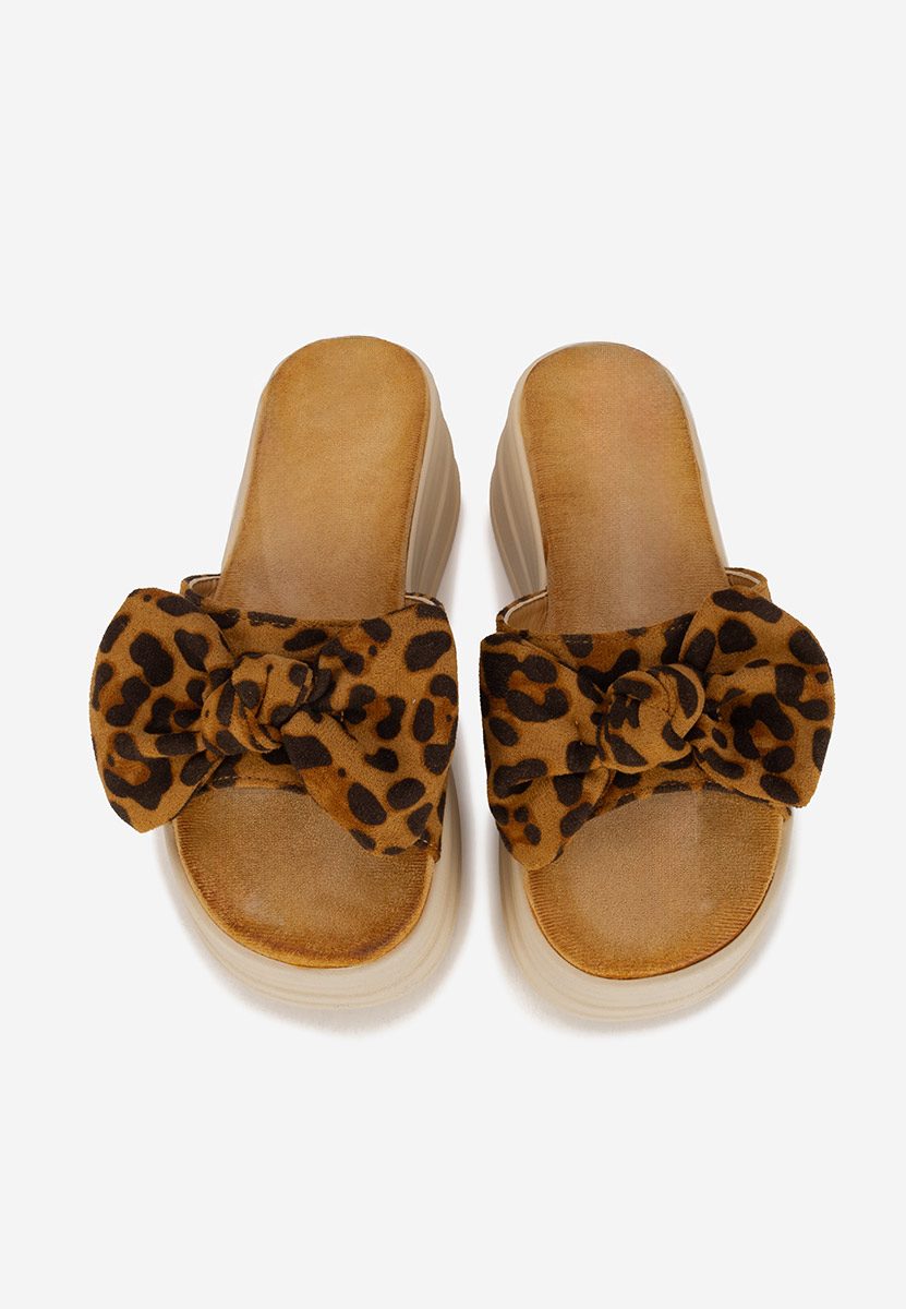 Papuci cu platformă Elarya leopard