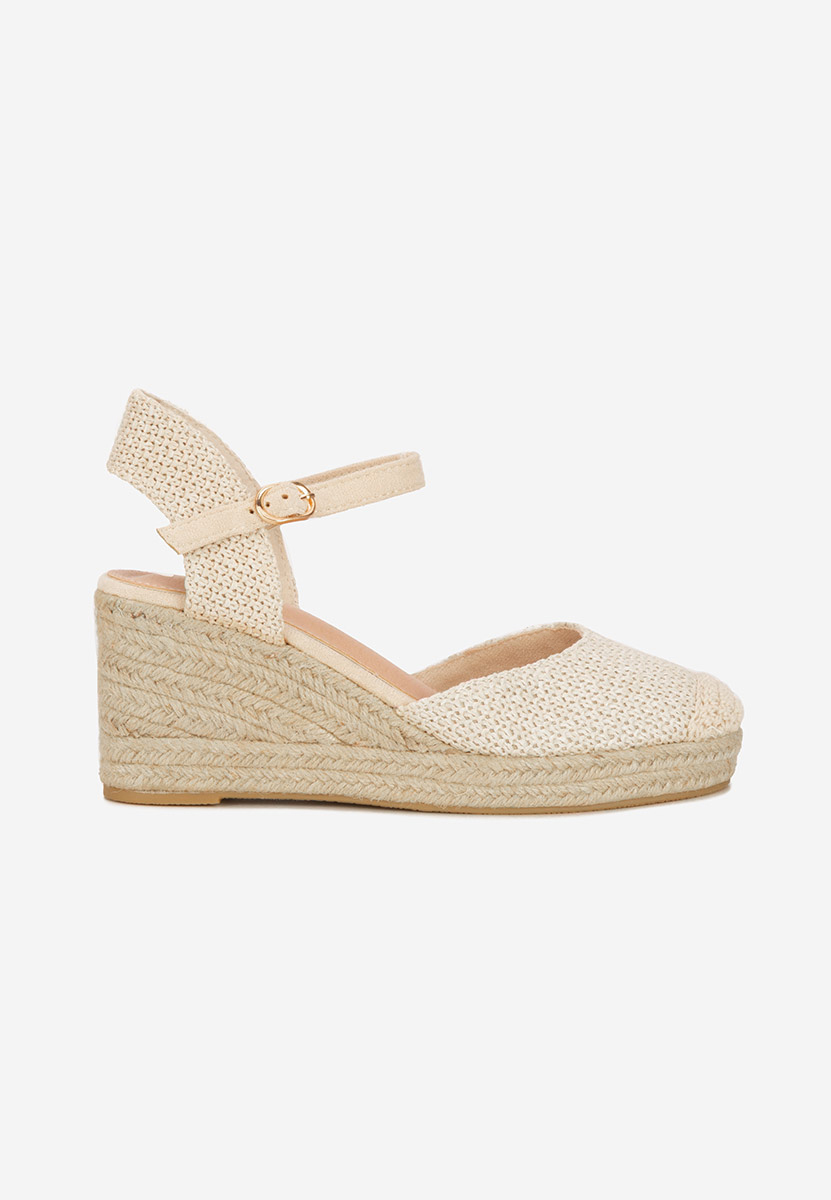 Sandale cu platforma tip espadrile Paty bej