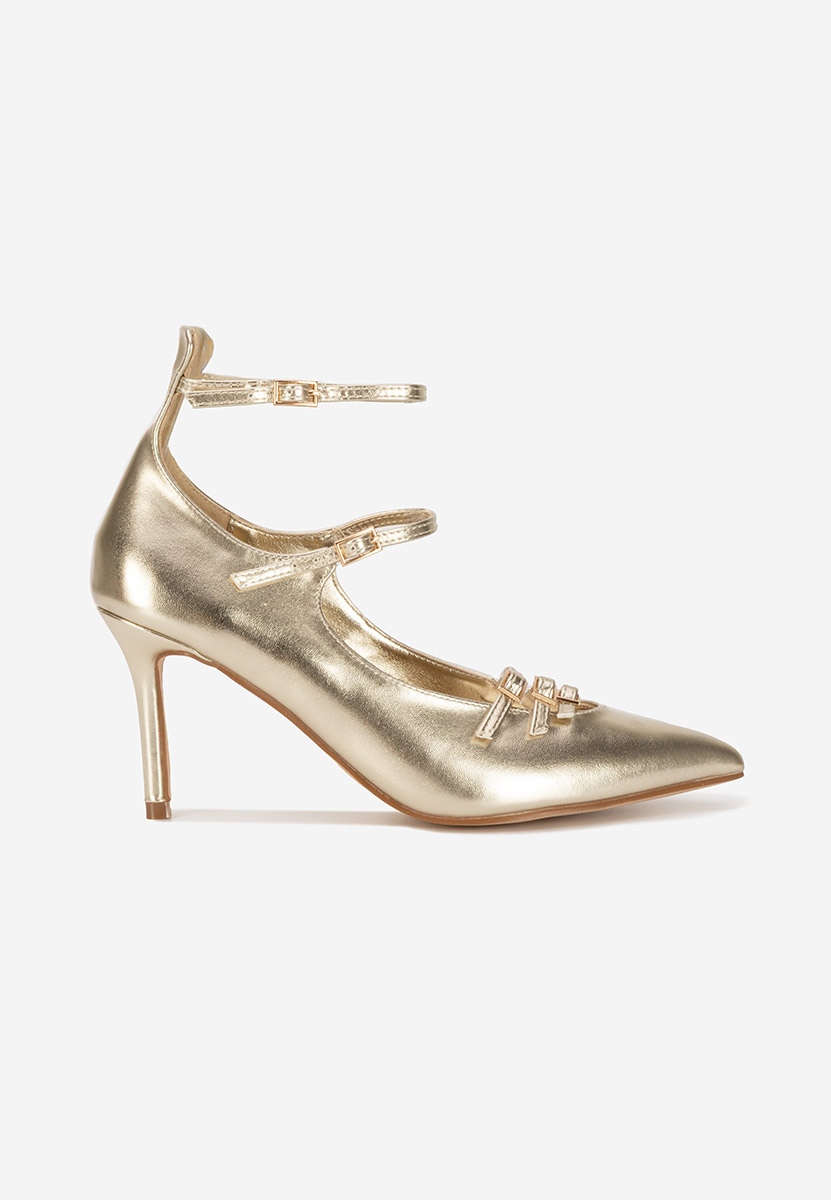 Pantofi cu toc stiletto Monalisa aurii