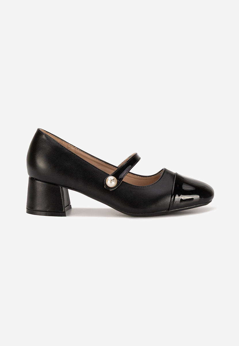 Pantofi cu toc gros Blety negri