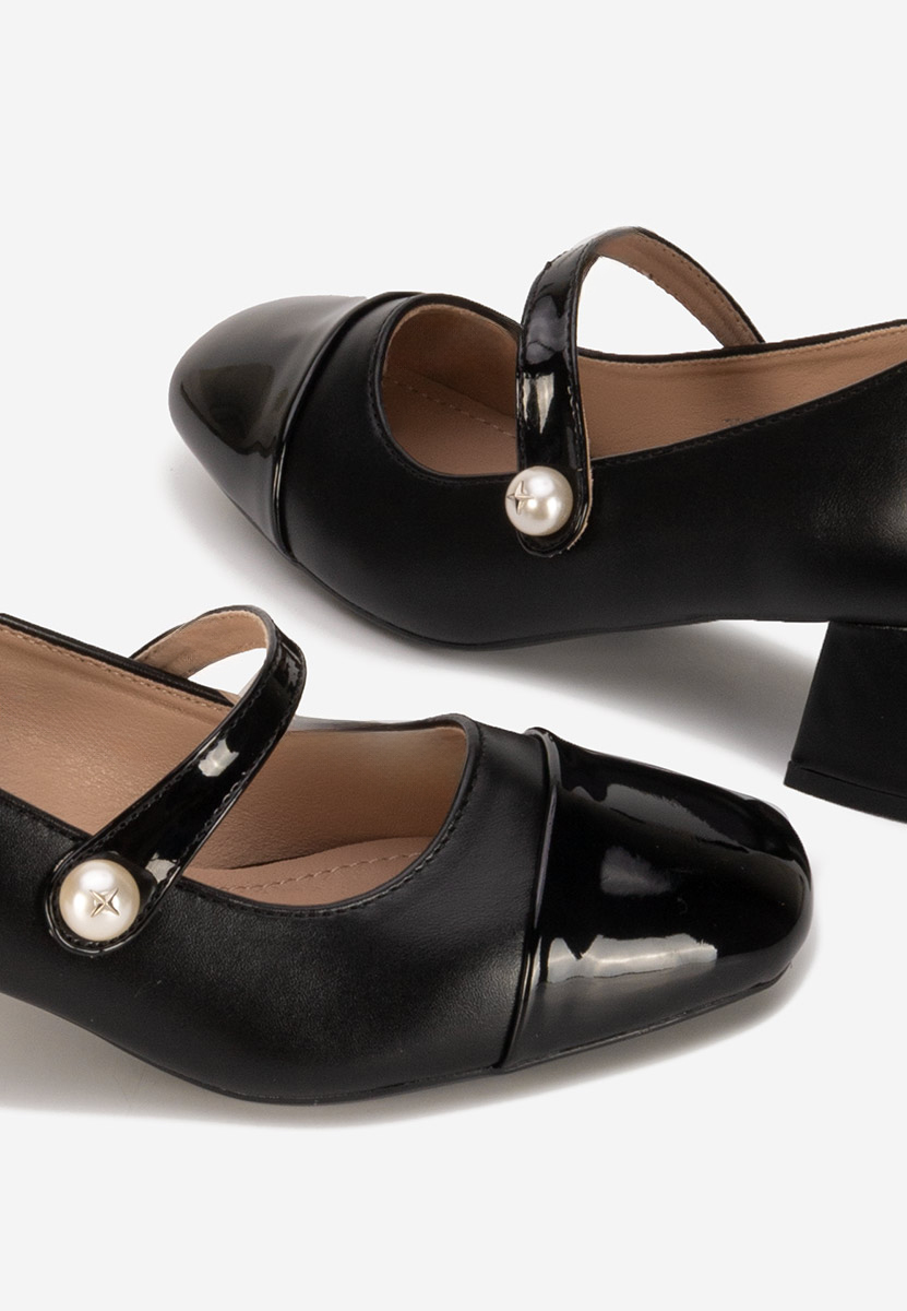 Pantofi cu toc gros Blety negri