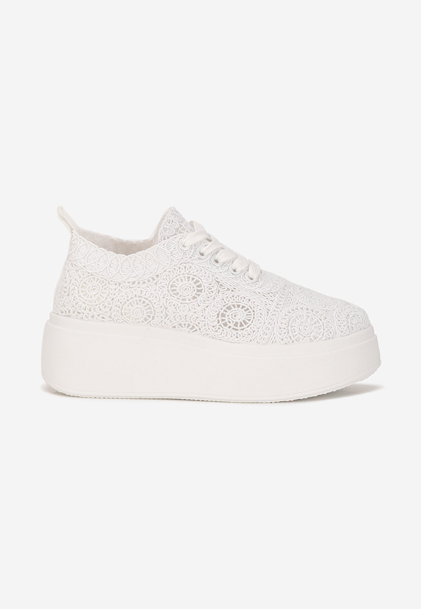 Sneakers cu platformă Anneira albi