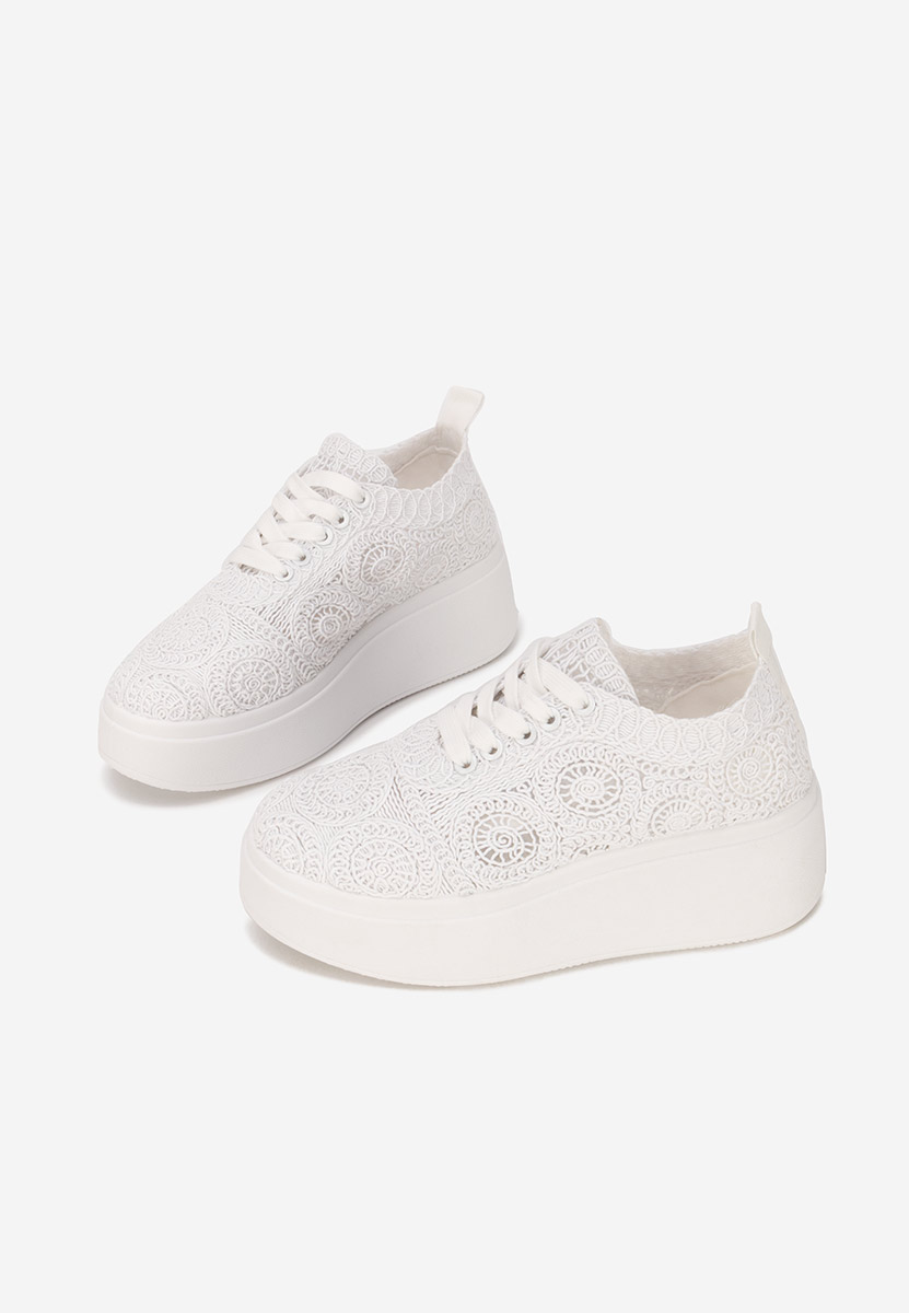 Sneakers cu platformă Anneira albi