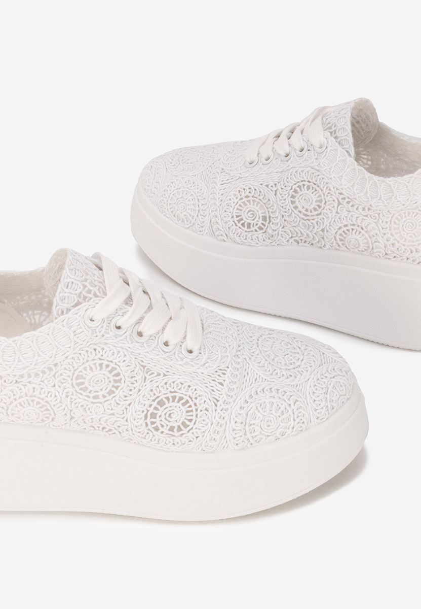 Sneakers cu platformă Anneira albi
