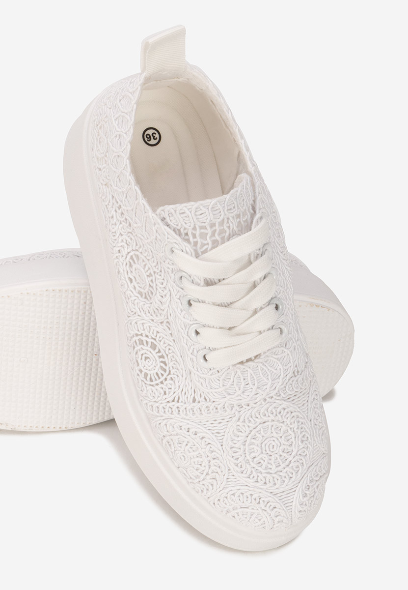 Sneakers cu platformă Anneira albi