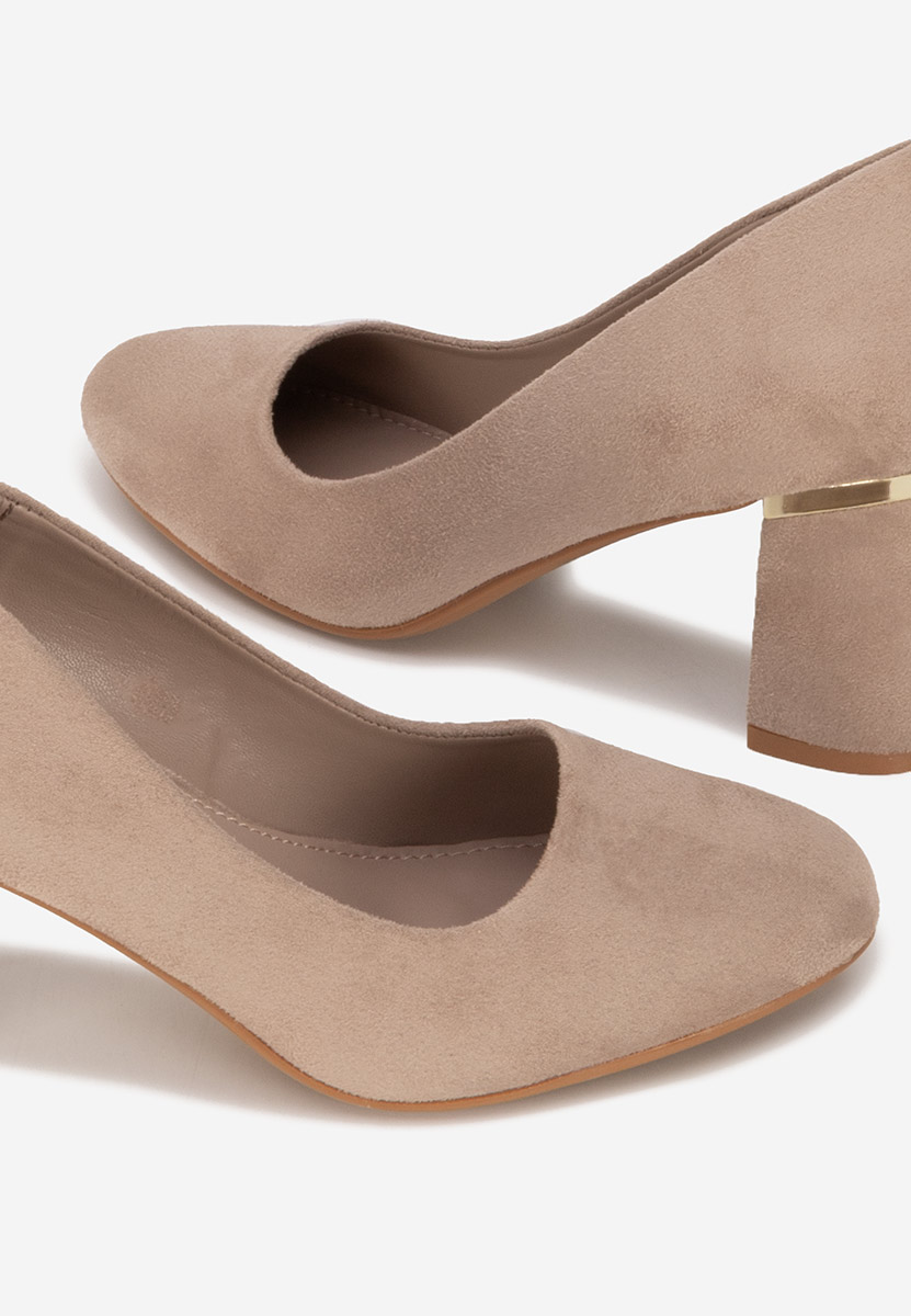Pantofi cu toc gros Izaya kaki