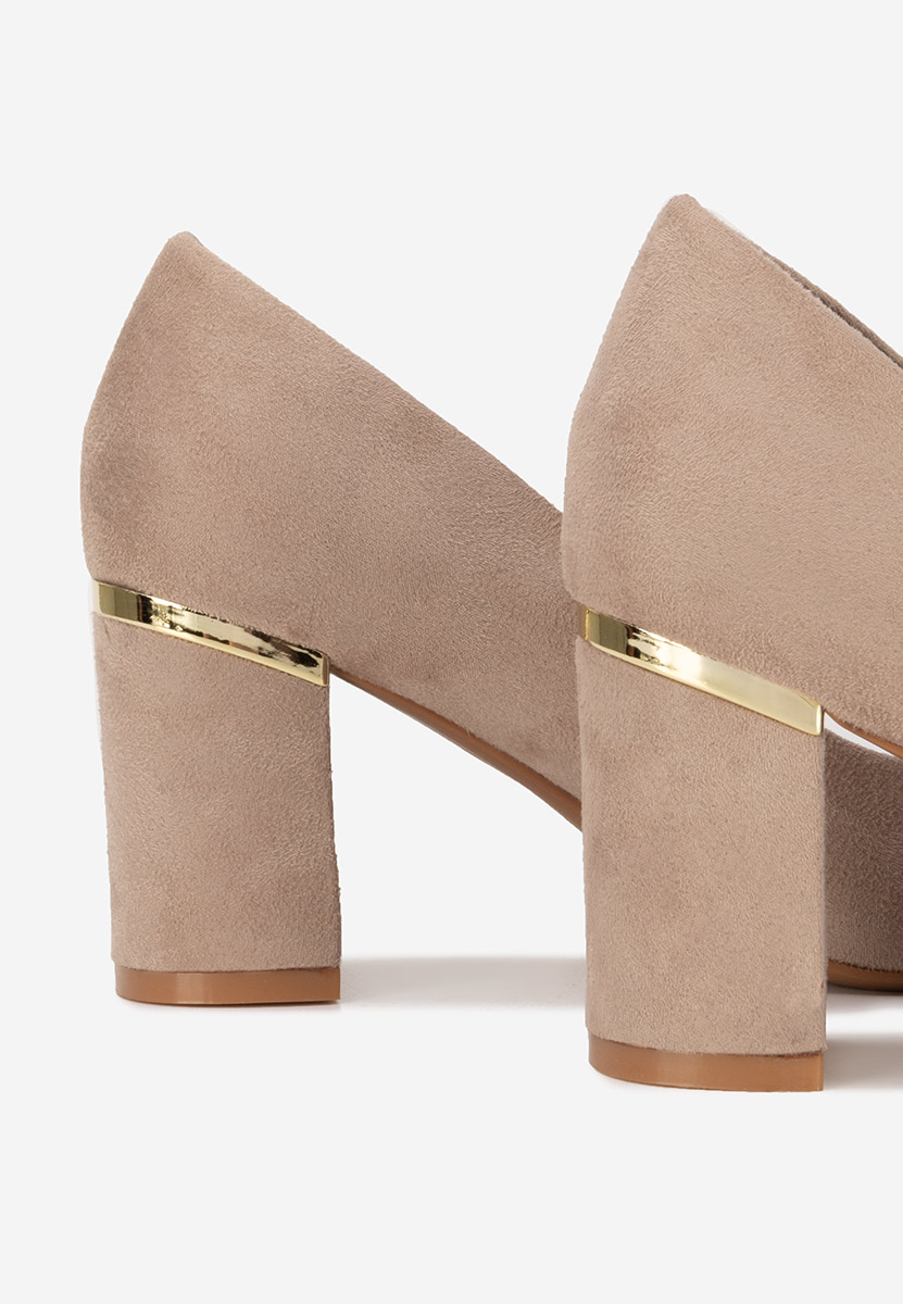 Pantofi cu toc gros Izaya kaki
