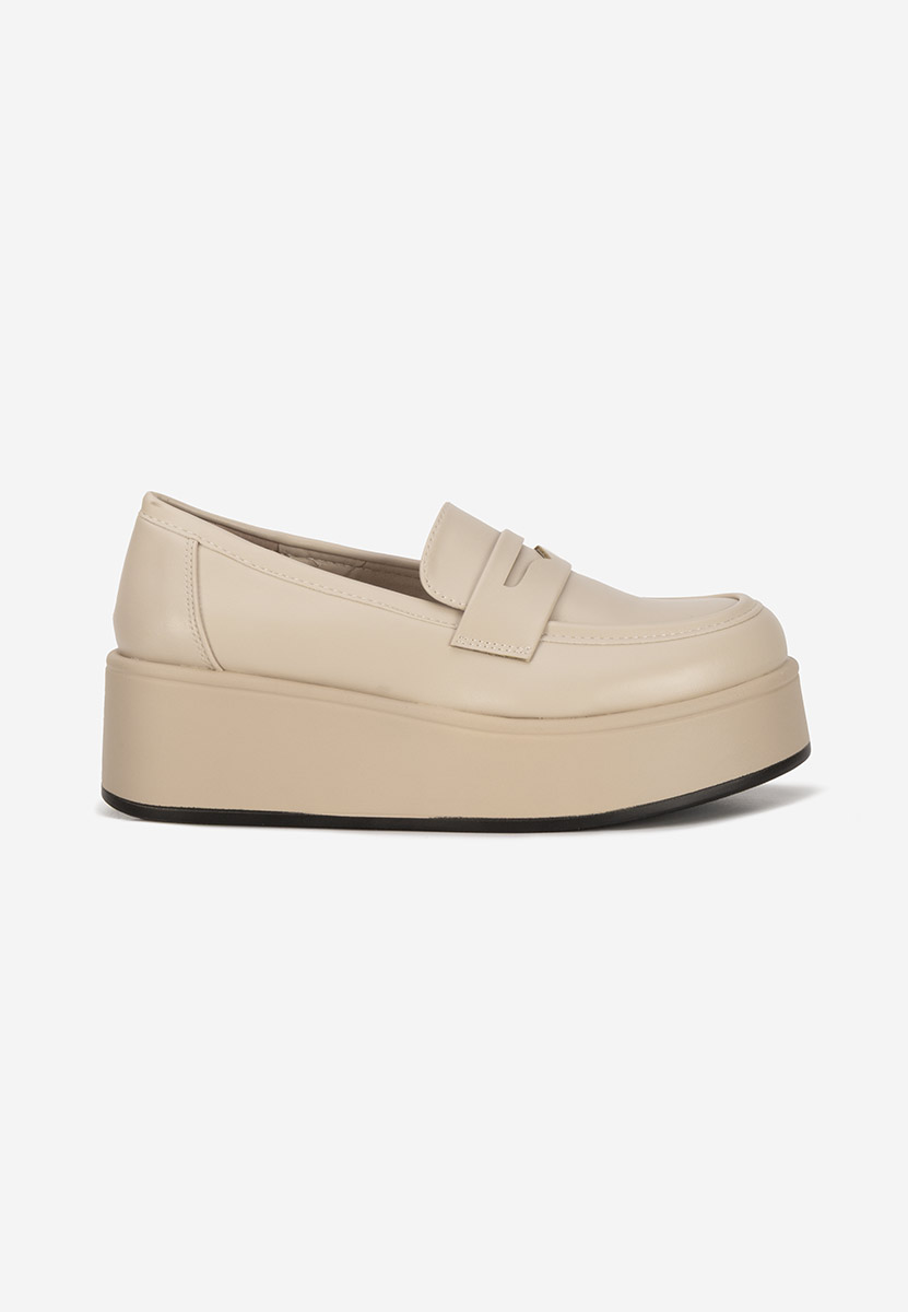 Mocasini cu platformă Minky bej