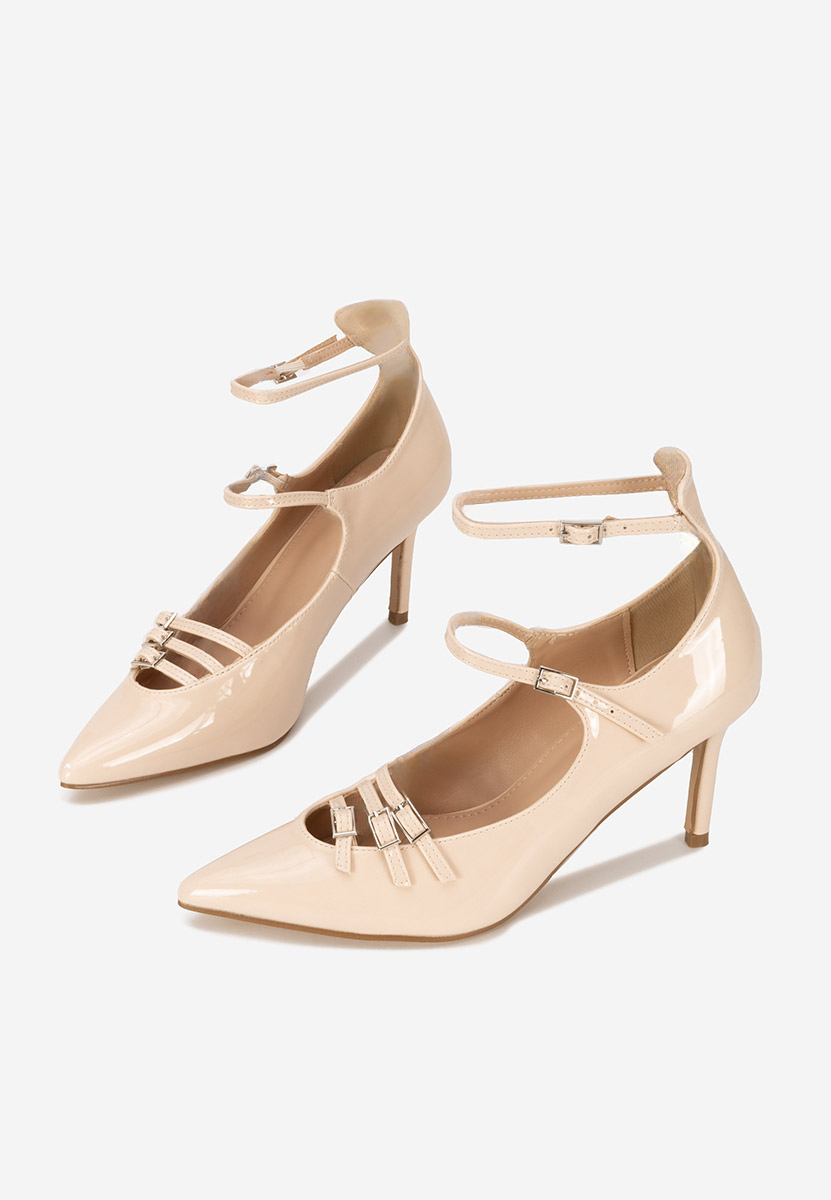 Pantofi cu toc stiletto Monalisa bej