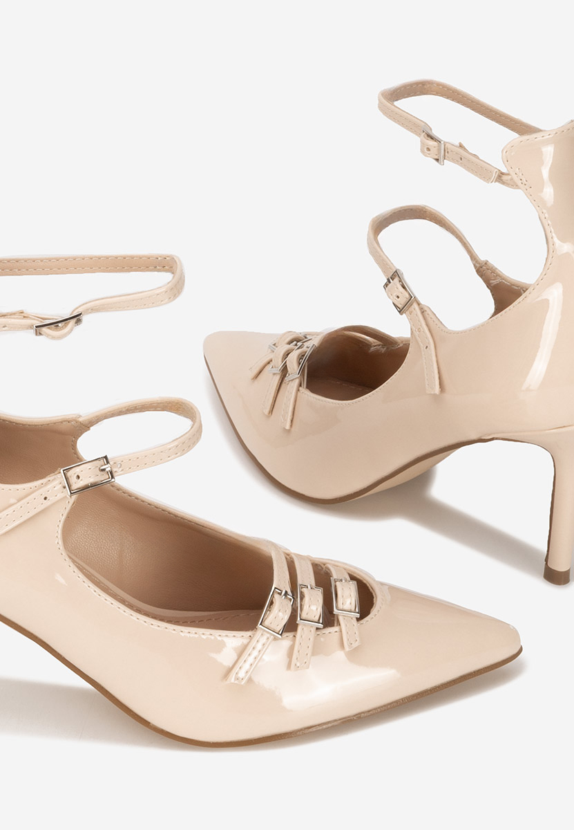 Pantofi cu toc stiletto Monalisa bej
