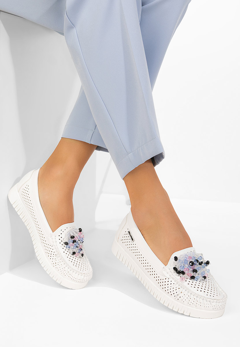 Mocasini dama Lynna V2 albi