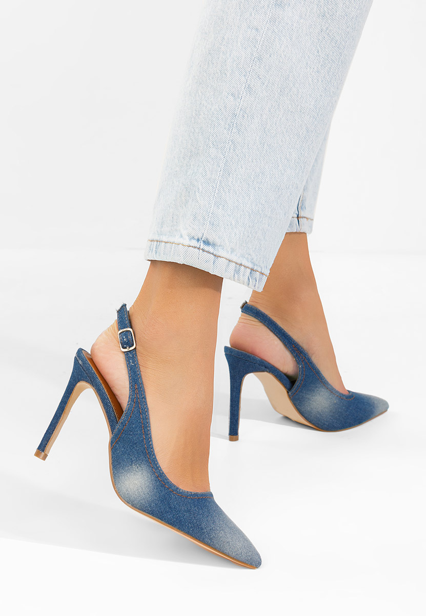 Pantofi slingback Aliomia denim