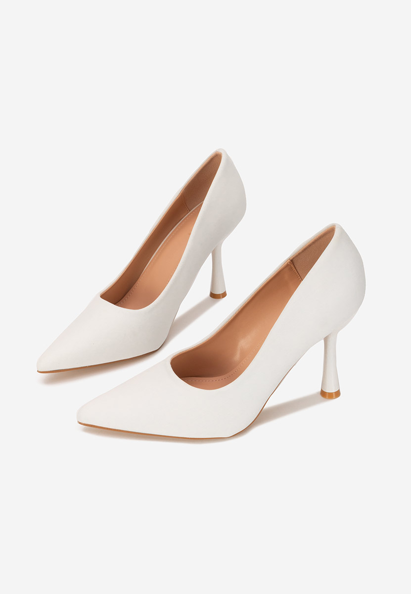 Pantofi cu toc stiletto Anuria albi
