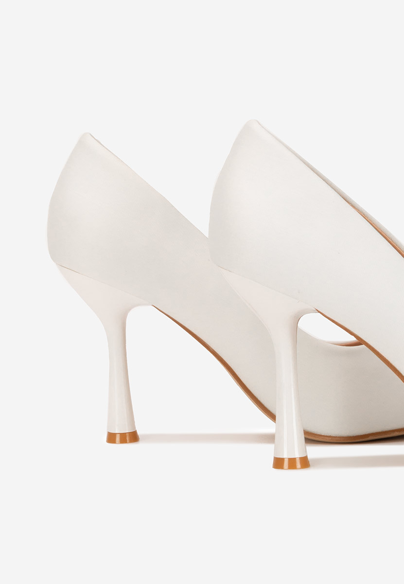 Pantofi cu toc stiletto Anuria albi