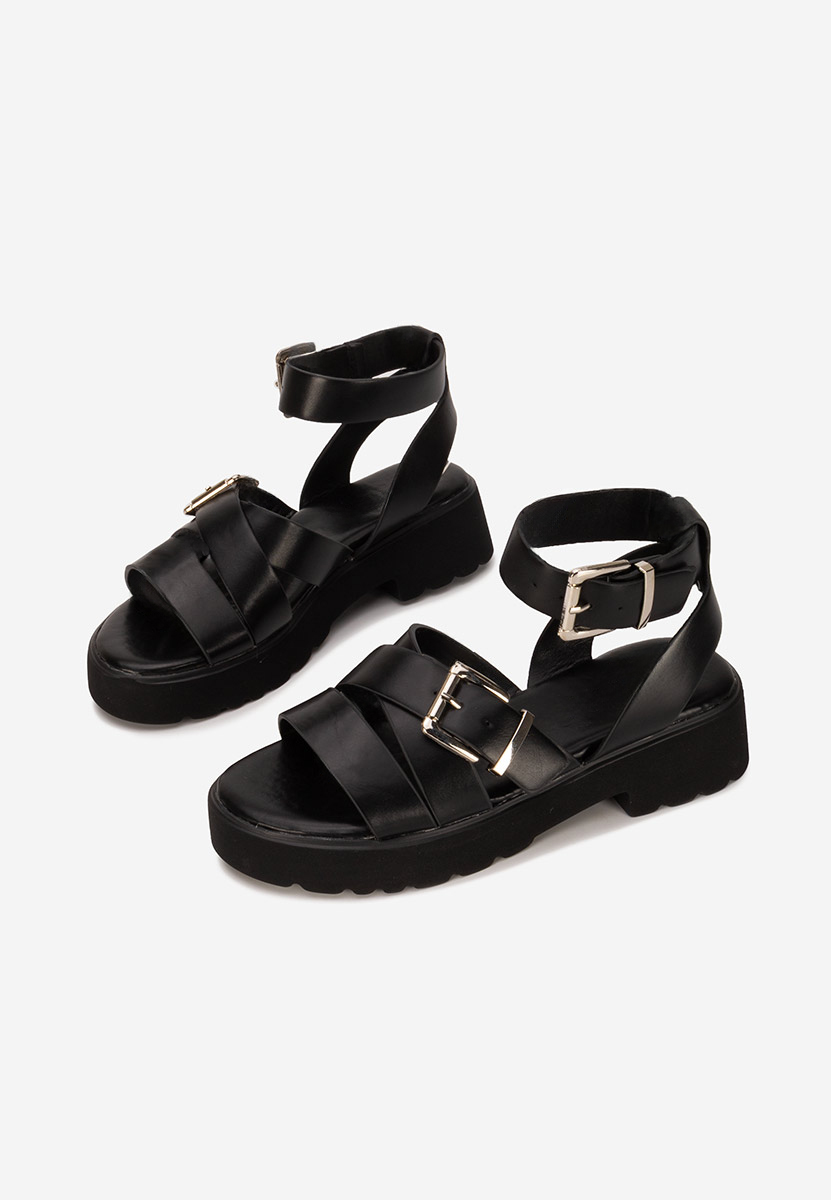Sandale cu talpa groasa Betana neagra