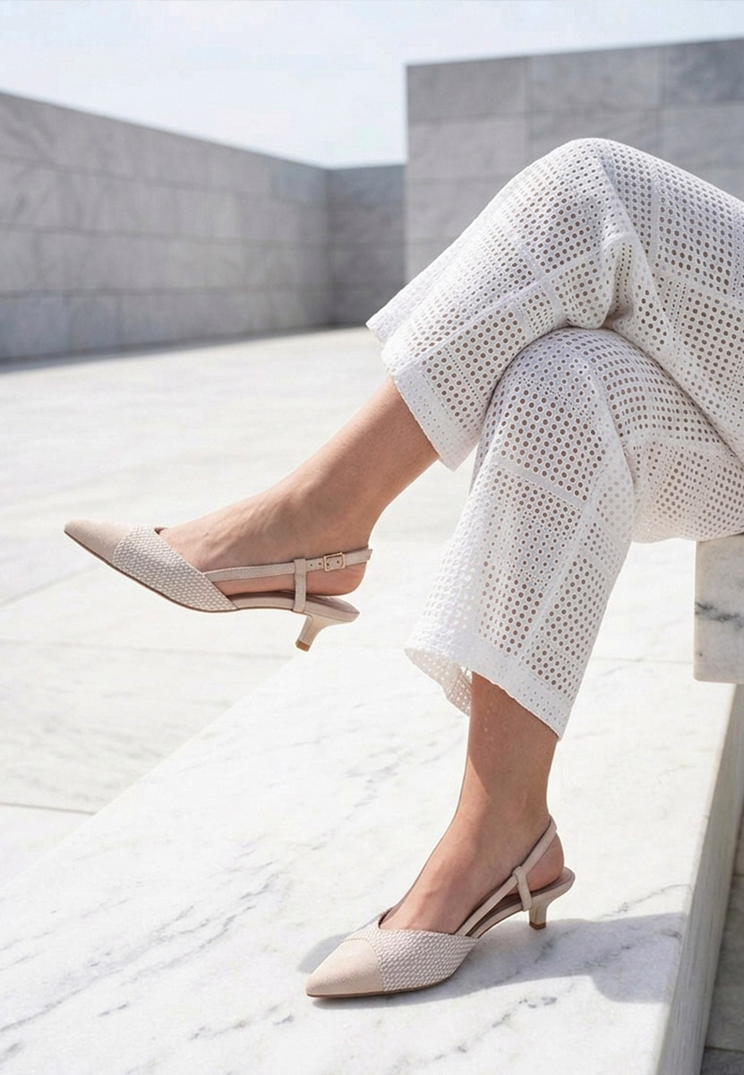 Pantofi slingback Mayuka bej