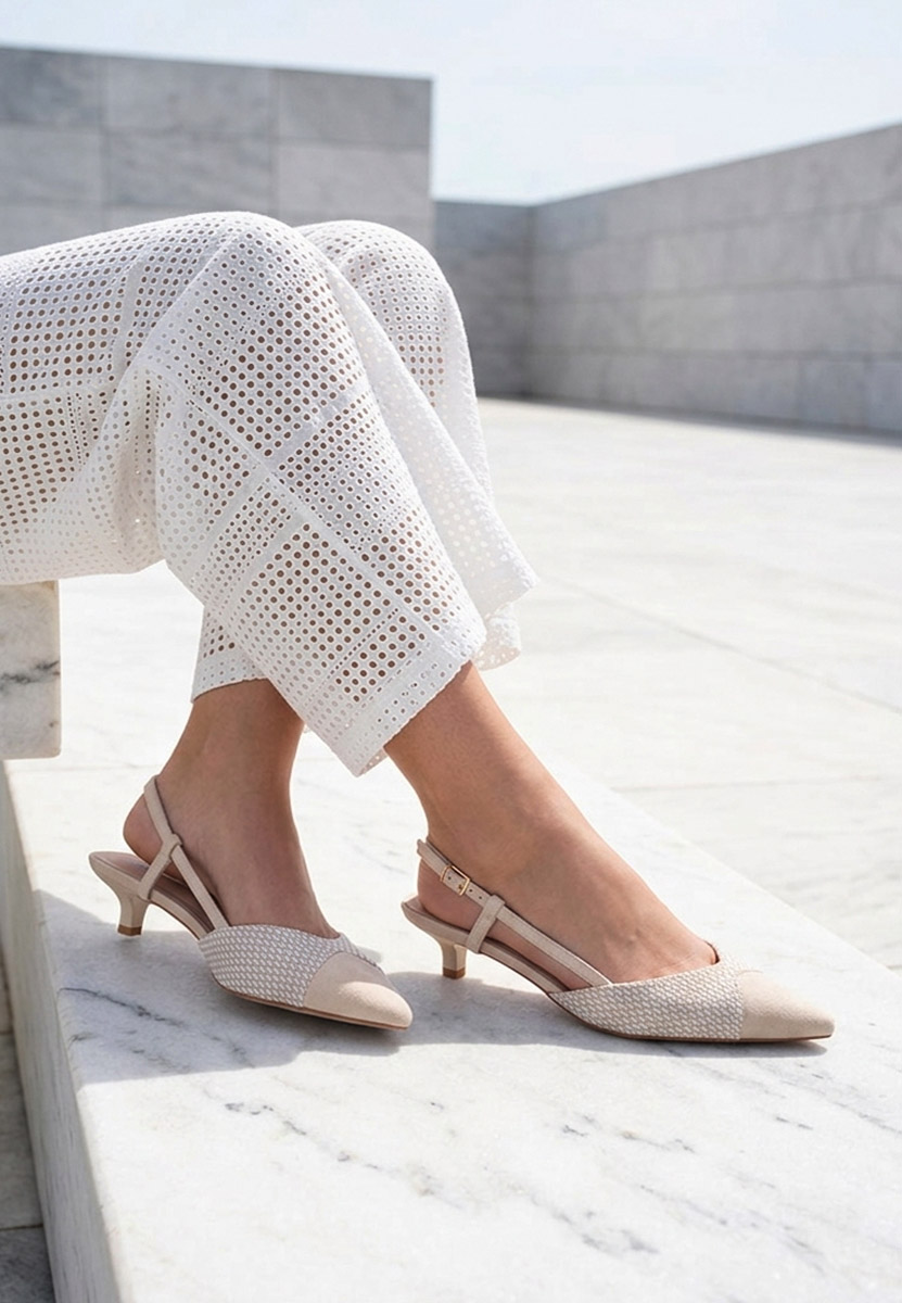 Pantofi slingback Mayuka bej