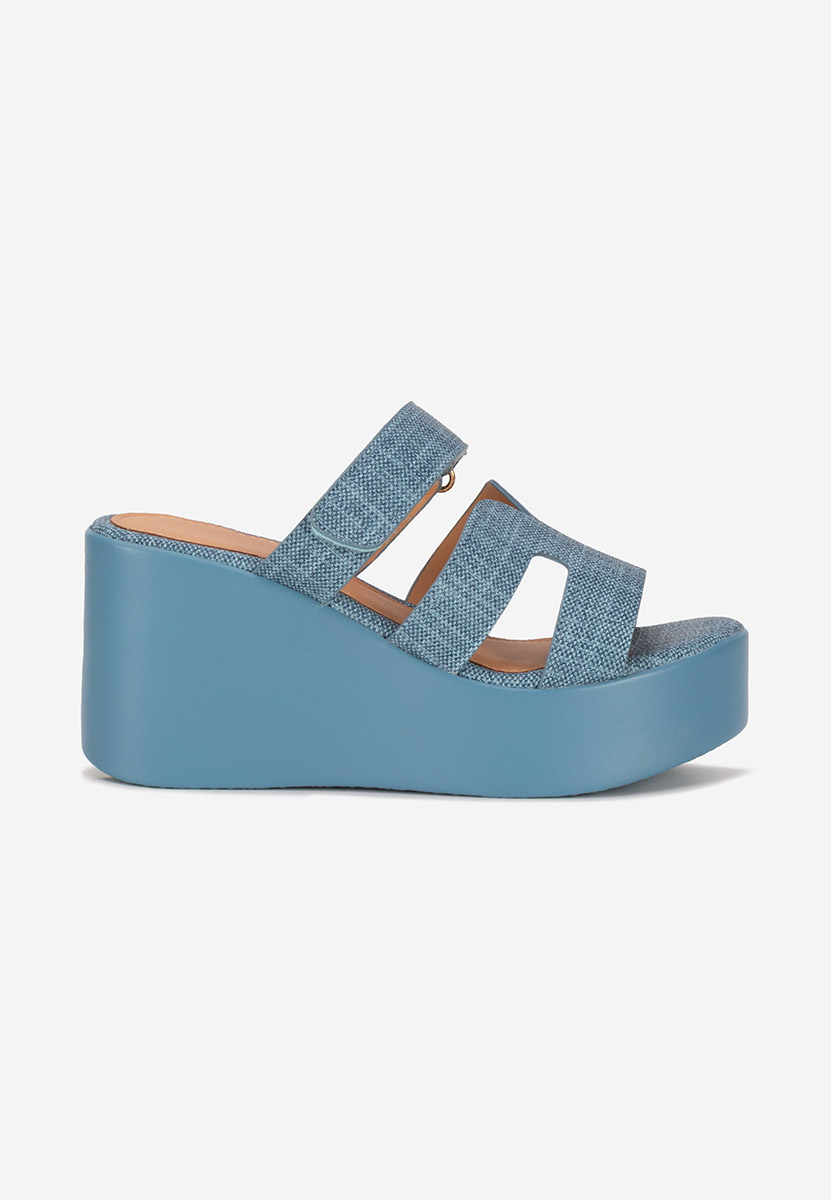 Papuci cu platformă Anaila denim