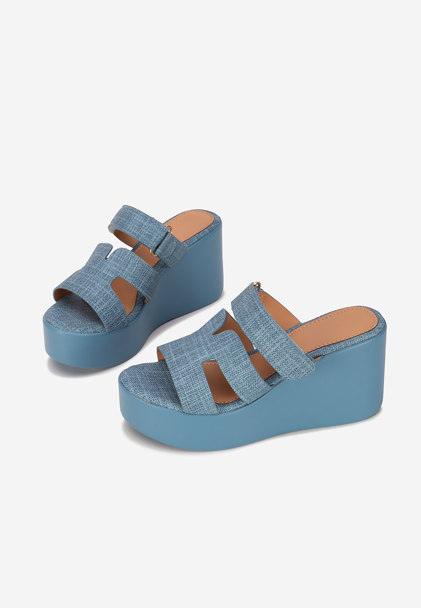 Papuci cu platformă Anaila denim